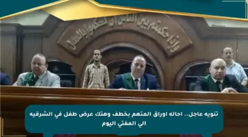 تنويه عاجل.. إحالة أوراق المتهم بخطف وهتك عرض طفل في الشرقية إلى المفتي اليوم